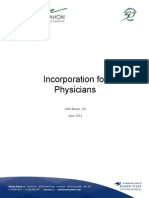 Incorporation For Physicians in British Columbia Canada