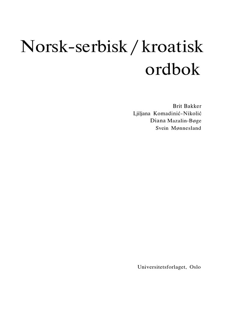 Norveško-Srpskohrvatski Rečnik PDF | PDF, image size:768x1024