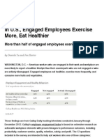 Gallup-In U.S., Engaged Employees Exercise More, Eat Healthier