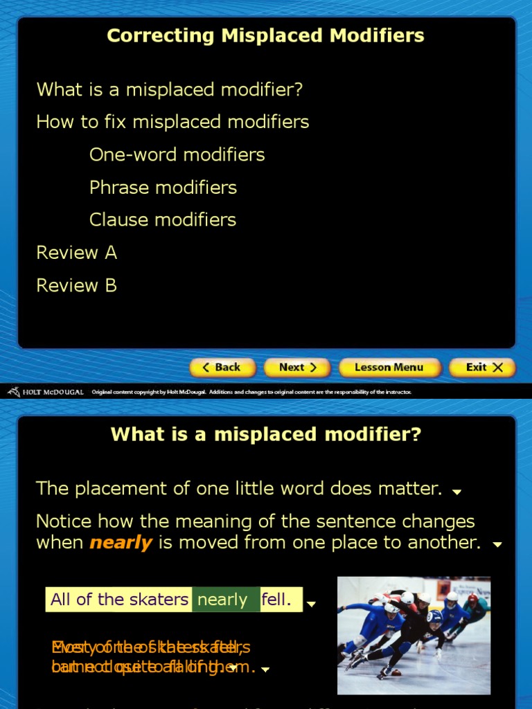 Understanding and Fixing Misplaced Modifiers | PDF | Adjective | Adverb