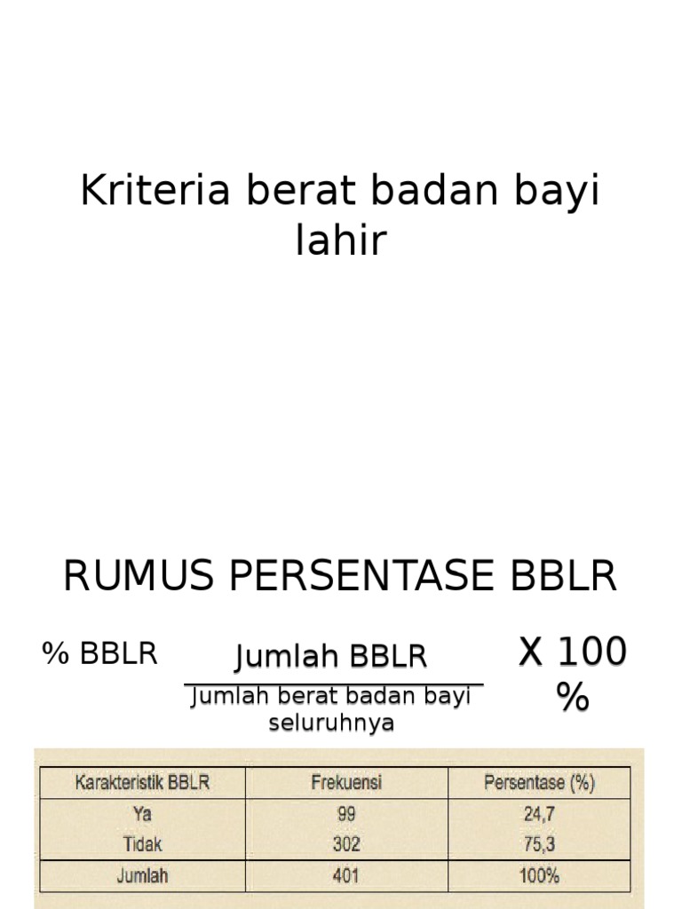 Kriteria Berat Badan Bayi Baru Lahir | PDF