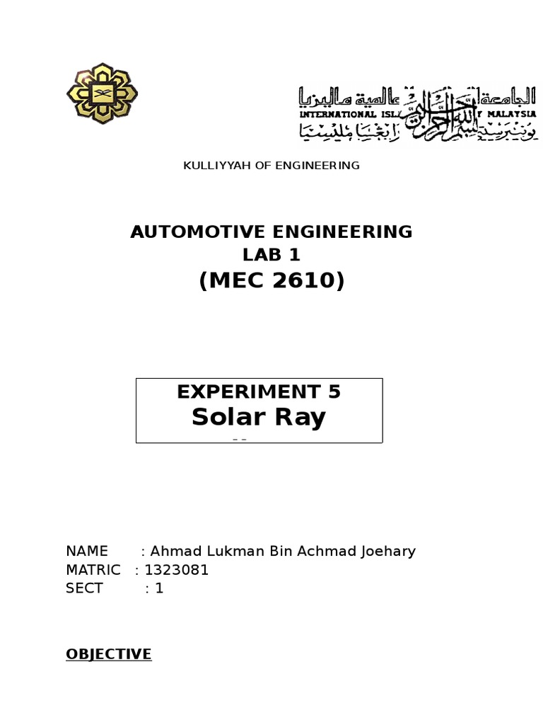 Auto Lab - Solar Ray Report | PDF | Weather | Heat