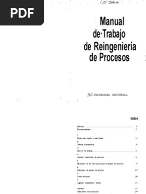 Manual de trabajo de reingeniería de procesos pdf