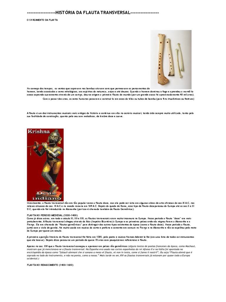História Da Flauta Transversal Flauta Orquestras