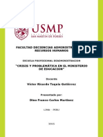 ENSAYO - Problematica y Crisis en El Ministerio de Educacion