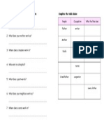 Ask Your Friend and Write Down The Answers. Complete The Table Below