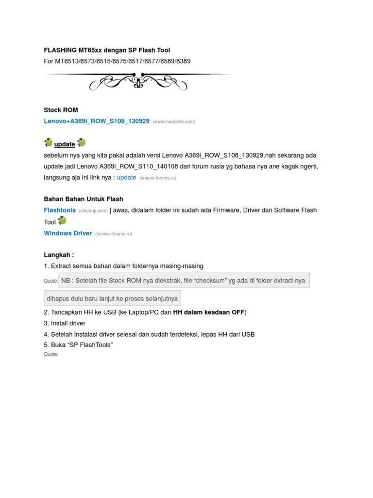 FLASHING MT65xx Dengan SP Flash Tool | PDF | Komputer | Teknologi ...