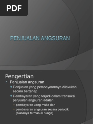 Materi V Penjualan Angsuran Instalment Sales