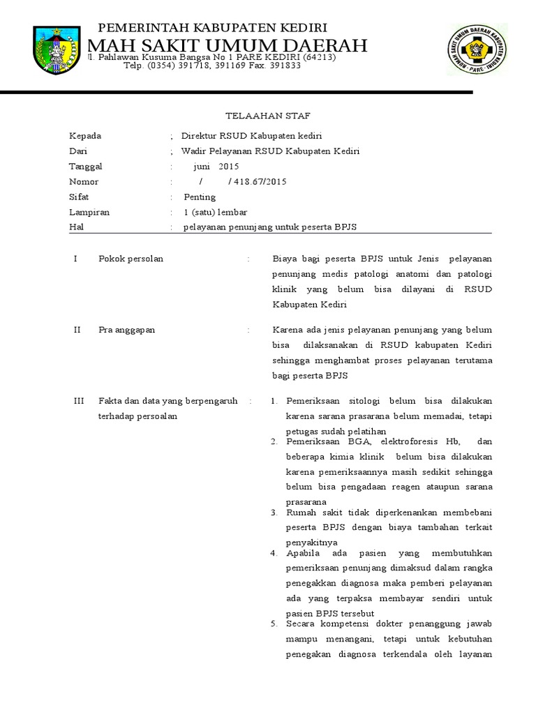 Telaahan Staf | PDF