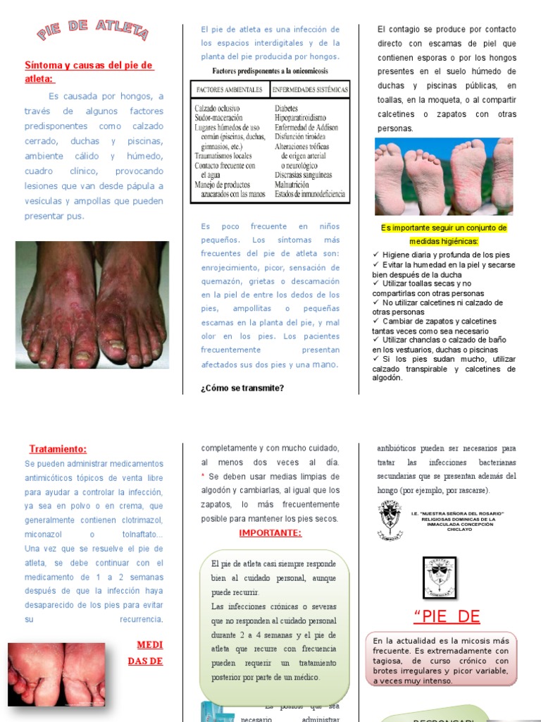 Triptico Pie de Atleta PDF Medicina CLINICA Medicina