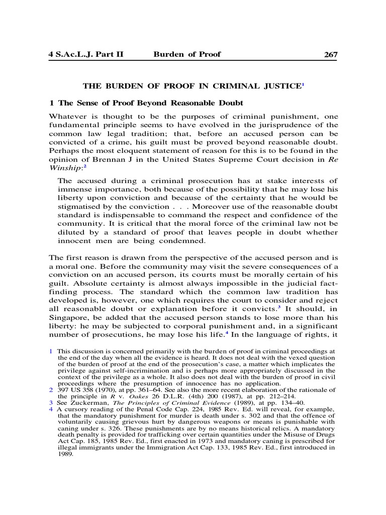 Burden of Proof in Criminal Law | PDF | Burden Of Proof (Law ...