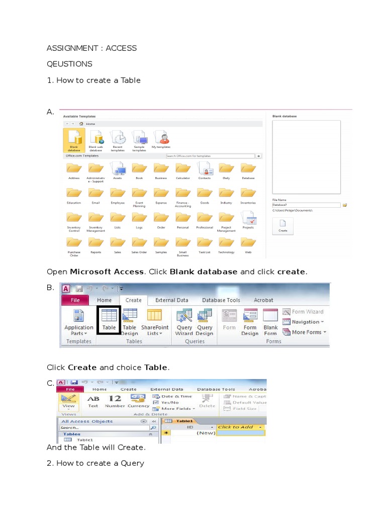 Access Assignment Guide | PDF | Career & Growth