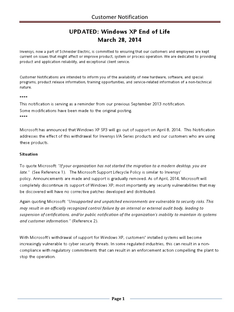 Windows XP End of Life PDF Windows Xp Microsoft Windows