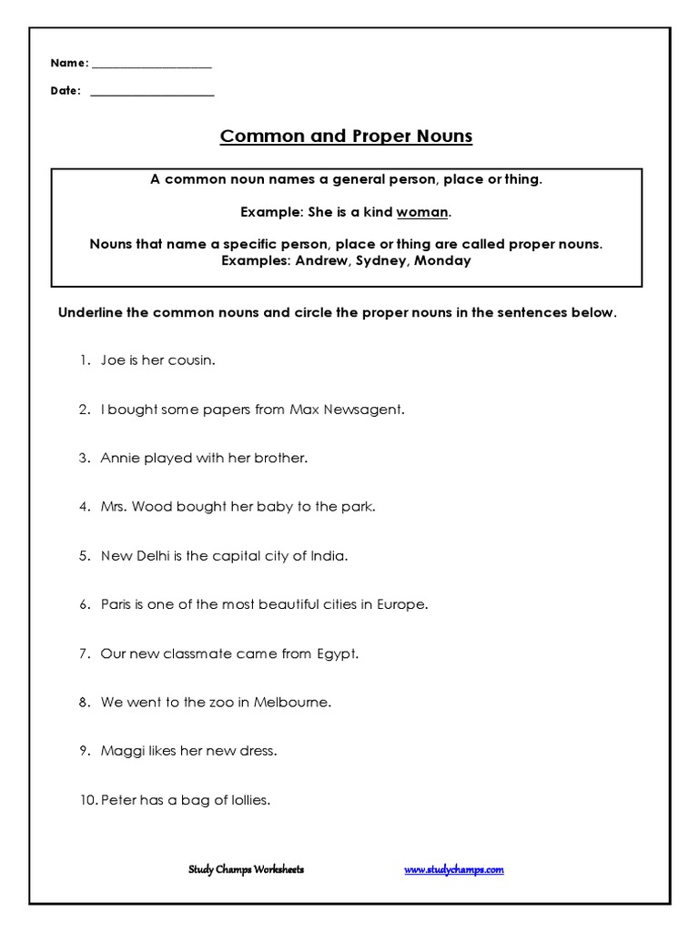 common and proper nouns 1