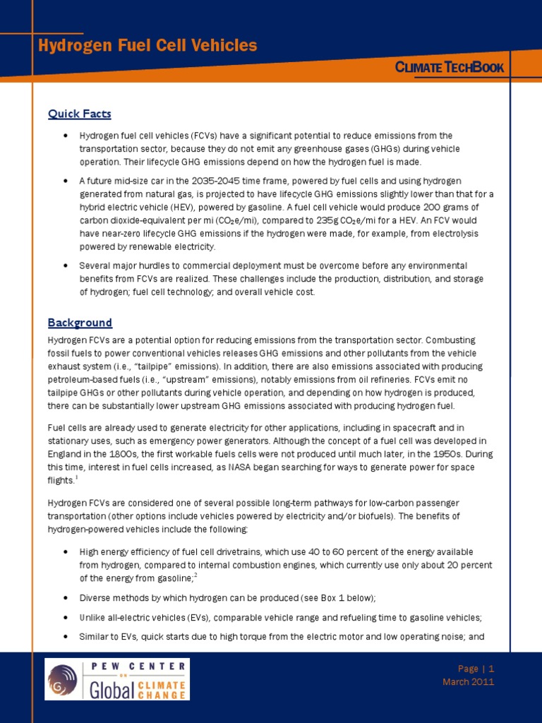 Hydrogen Fuel Cell Vehicles | PDF | Business