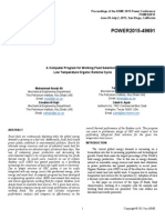 A Computer Program For Working Fluid Selection of Low Temperature Organic Rankine Cycle