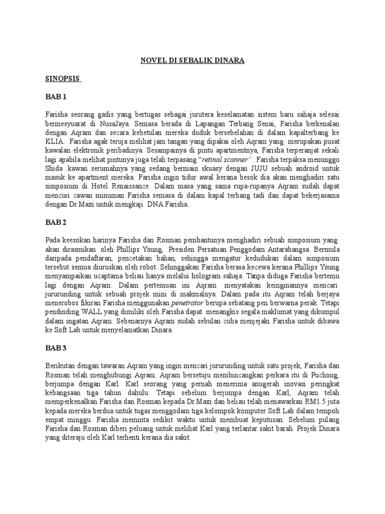 Nota Novel Di Sebalik Dinara