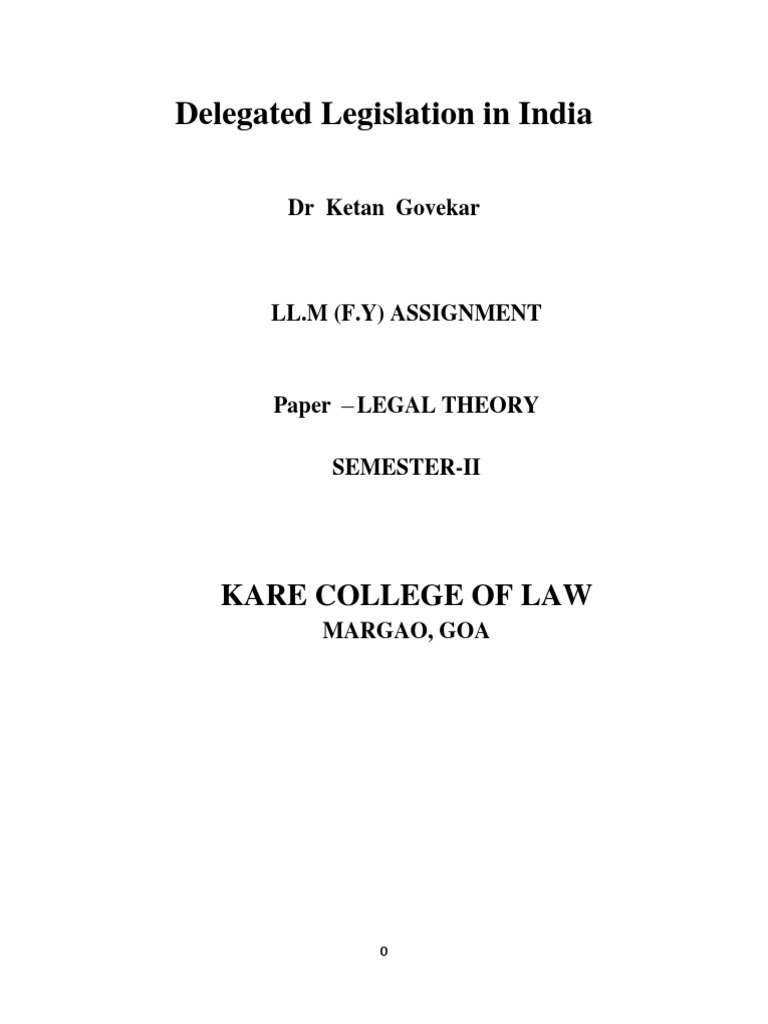 Delegated Legislation - Paper | PDF | United States Constitution ...