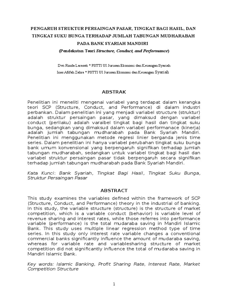 Jurnal Ekonomi Makro Pangaruh Tingkat Bagi Hasil