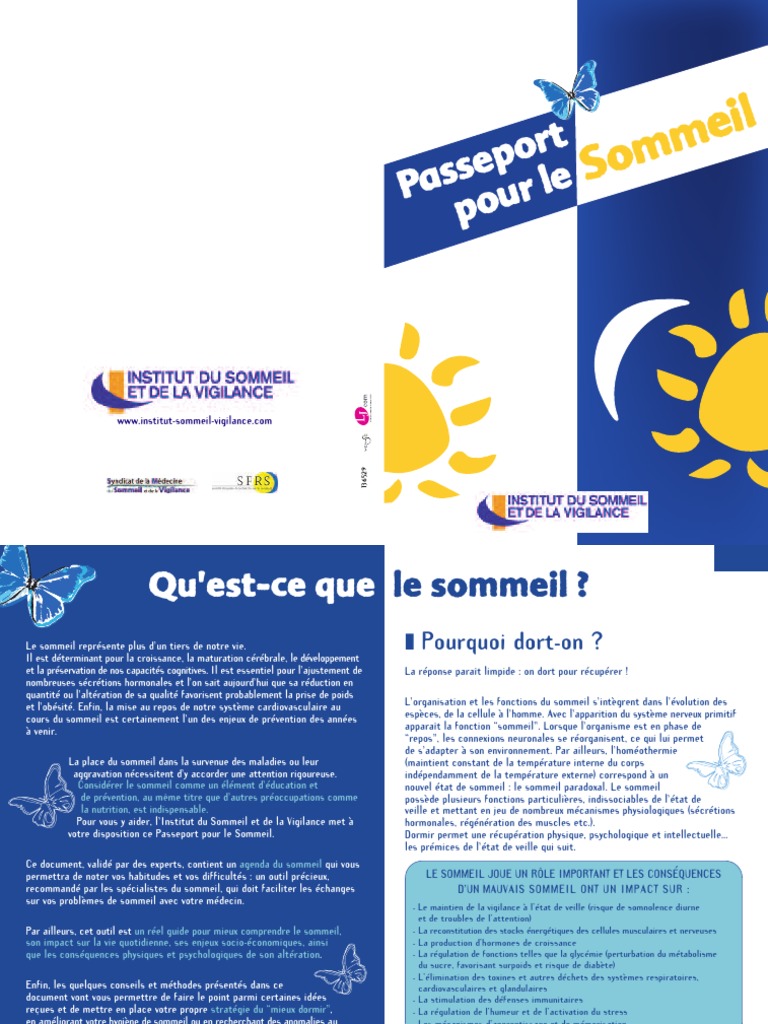 Passeport pour un Sommeil Sain | PDF | Insomnie | Syndrome d'apnées du ...