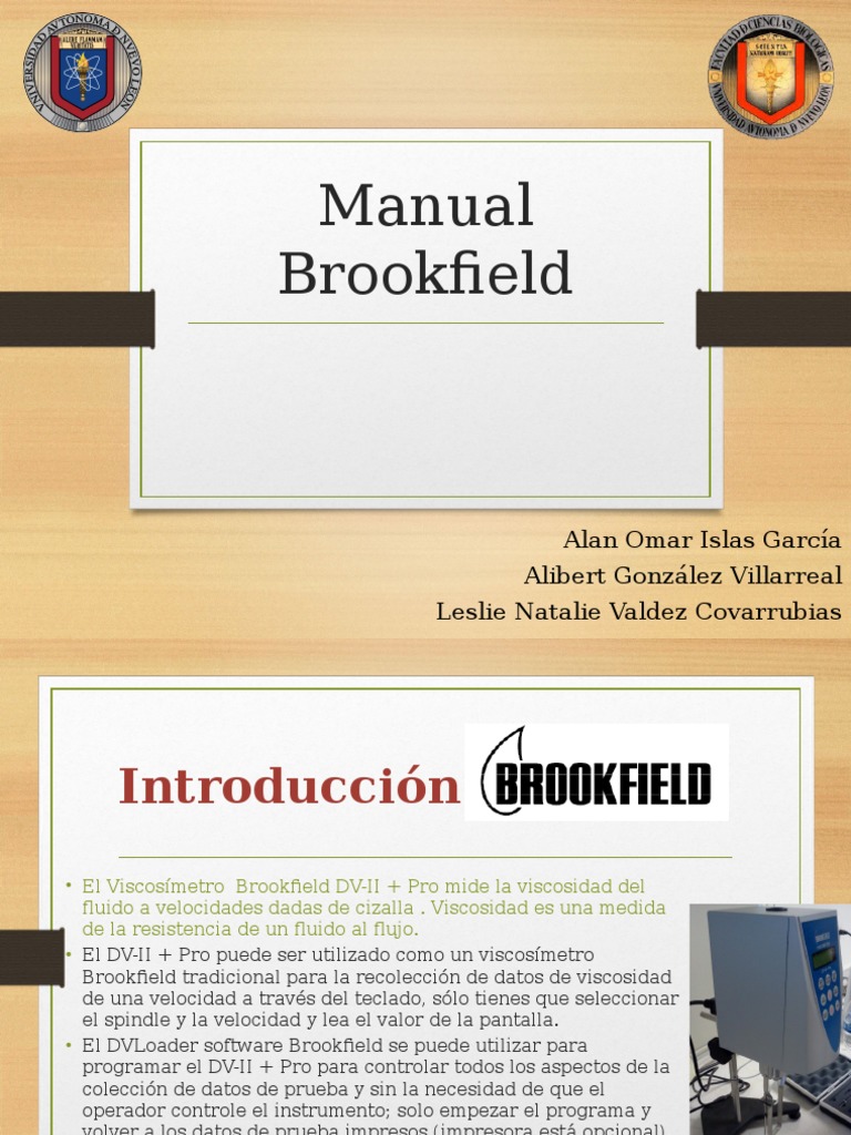 Manual del Viscosímetro Brookfield DV-II+ Pro | PDF | Viscosidad ...