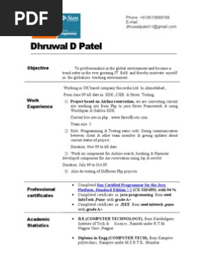 Dhruwal Resume