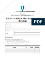 (Casting) : Solidification Processing Lab