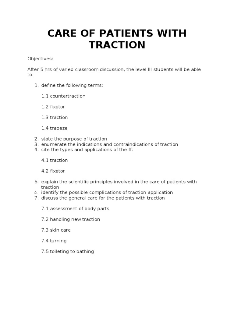 Skeletal Traction Nursing Care Skeletal Traction Types & Indications