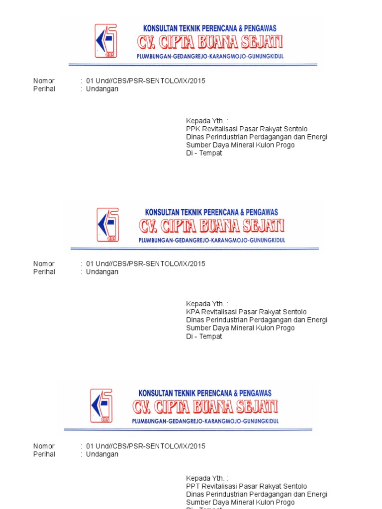 Contoh Amplop Undangan Rapat Pdf