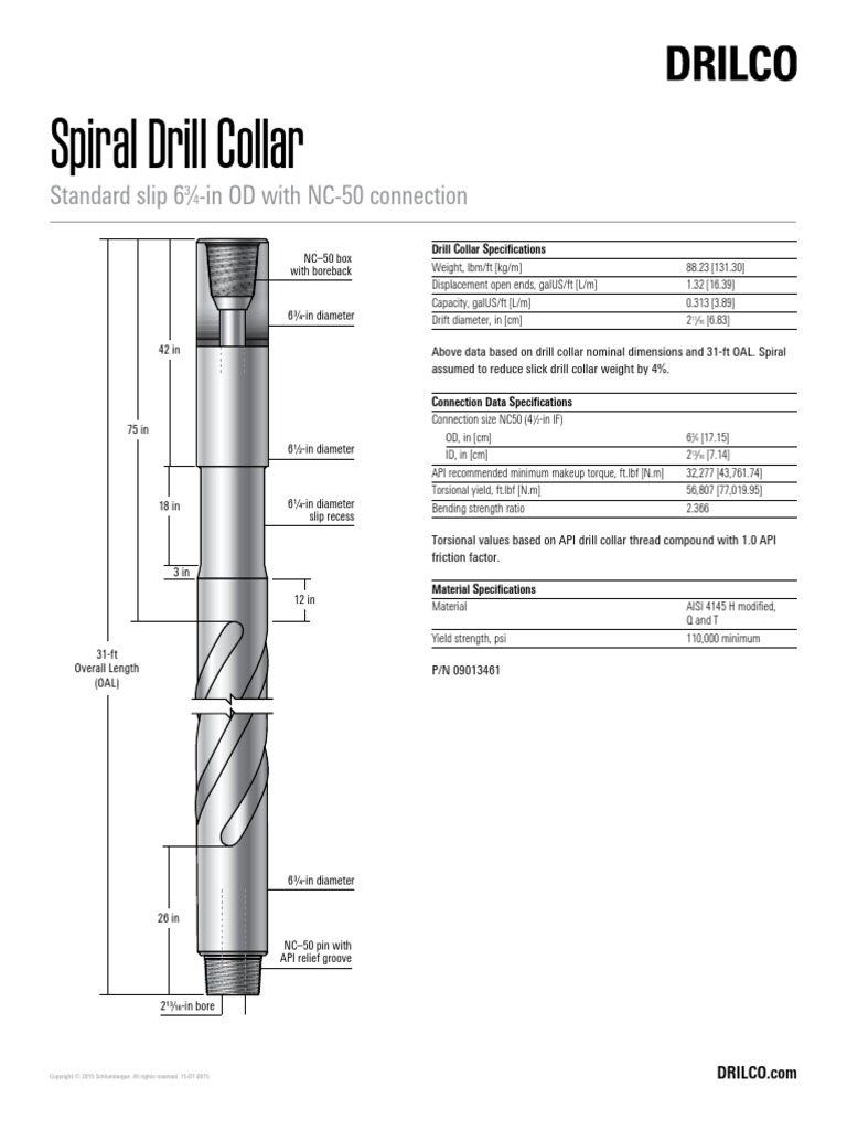 Drilco Spiral Drill Collar Ps Mechanical Engineering Nature