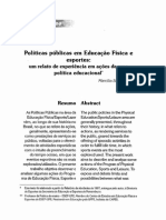 Politicas Publicas e Educaçao Física Realto de Experiência