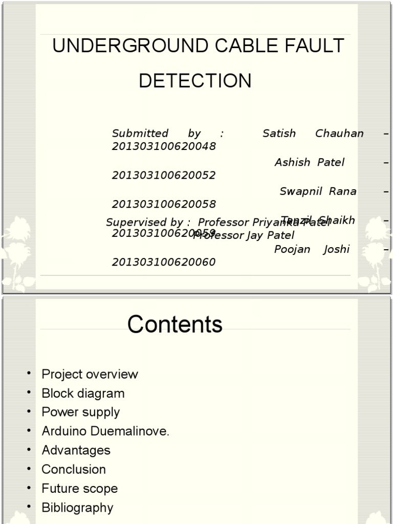 Underground Cable Fault Detection PDF Arduino Power Supply