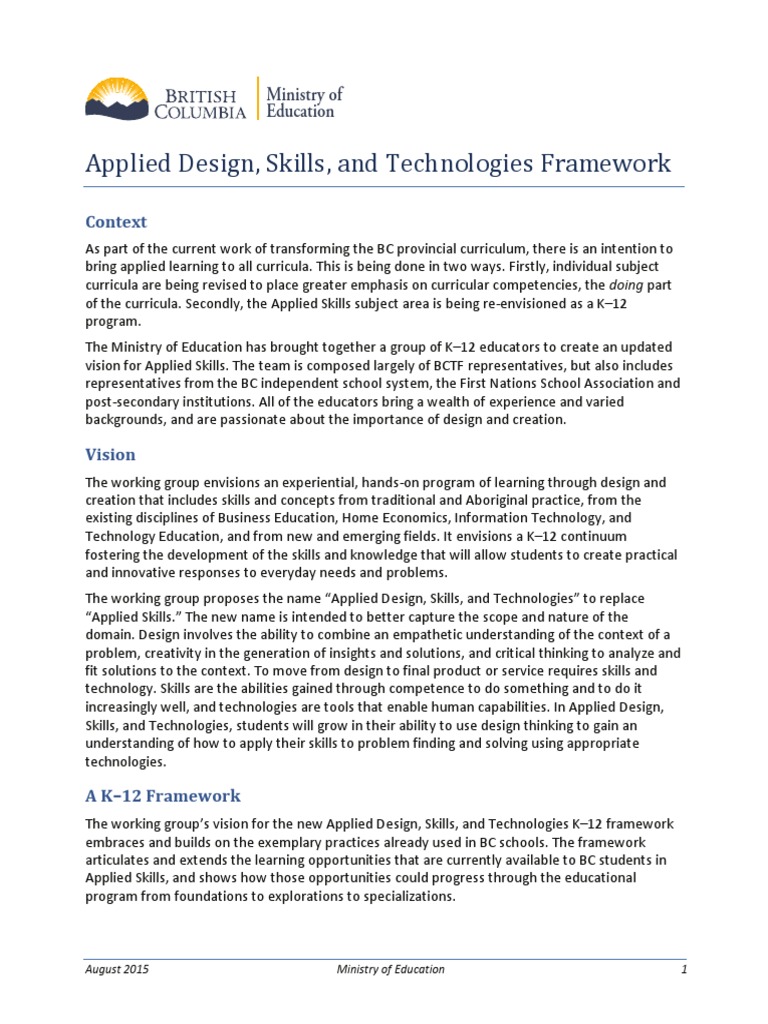 Ministry of Education Document Overview | PDF