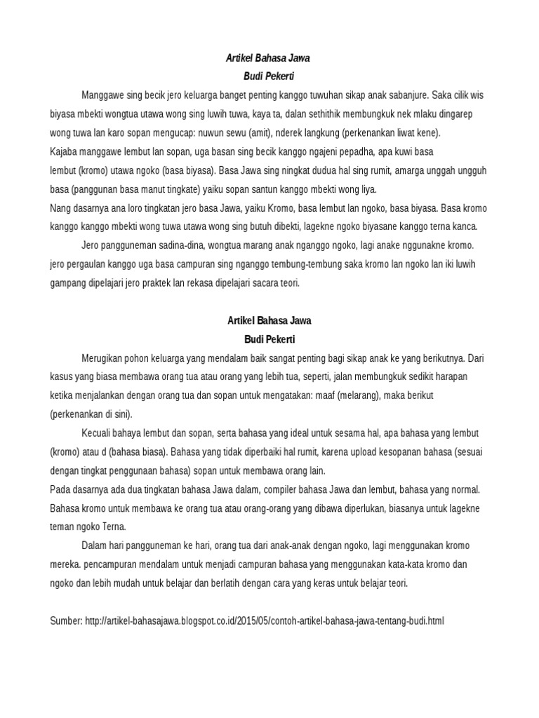 Contoh Surat Pribadi Bahasa Jawa Kanggo Konco