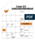 October Calendar 2015 2