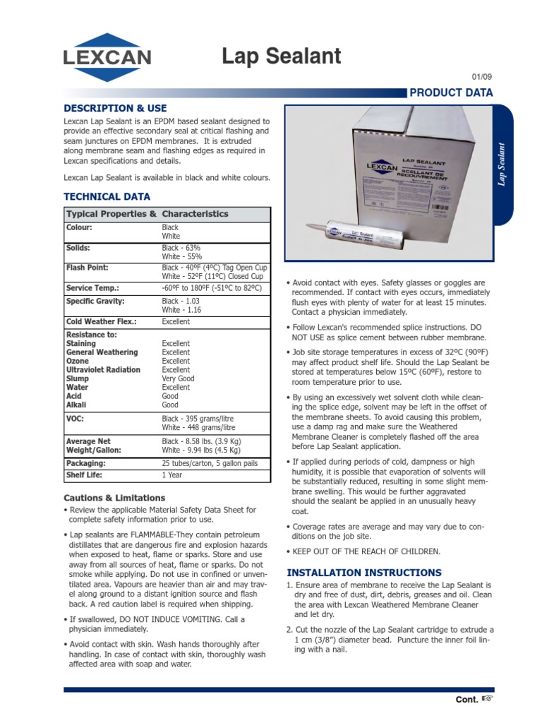 Lap Sealant Description & Use PDF Chemistry Nature