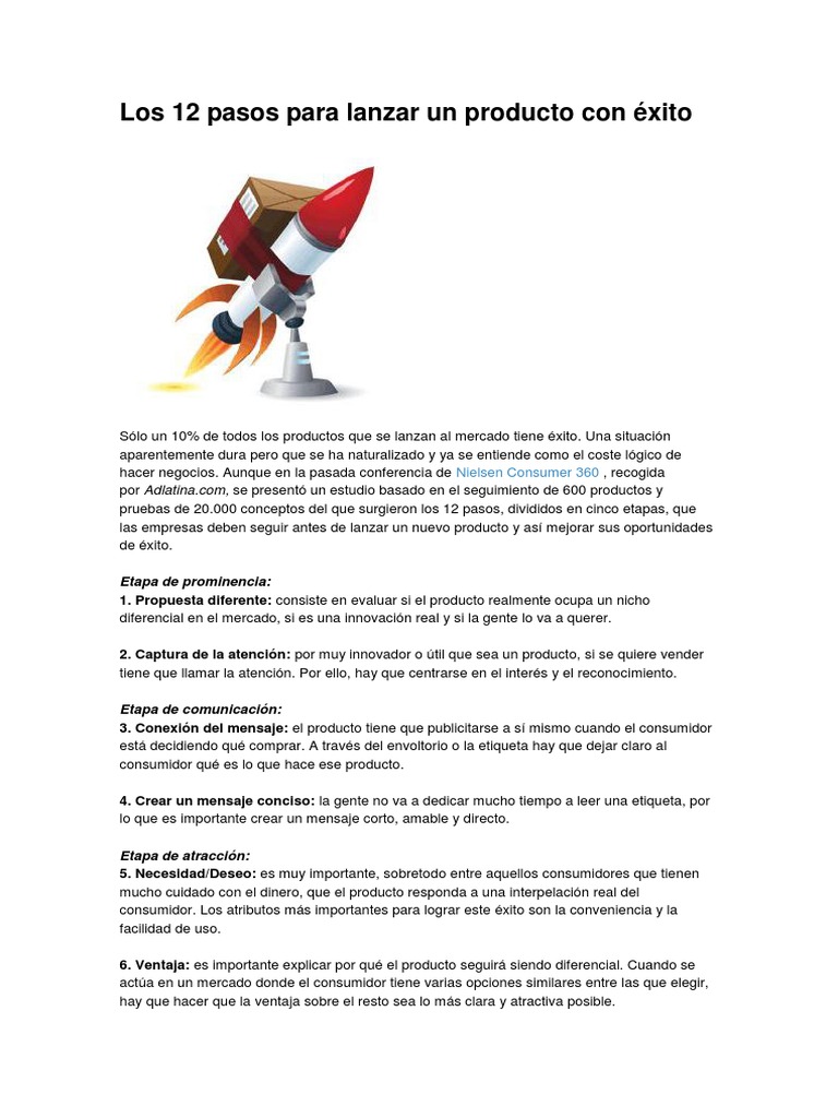12 pasos para lanzar un producto exitoso | PDF | Producto (Negocio) | Marca