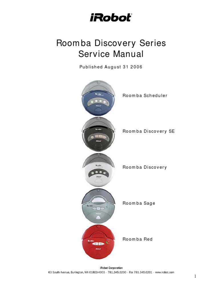 Roomba 400 Series Service Manual PDF Battery Charger Battery