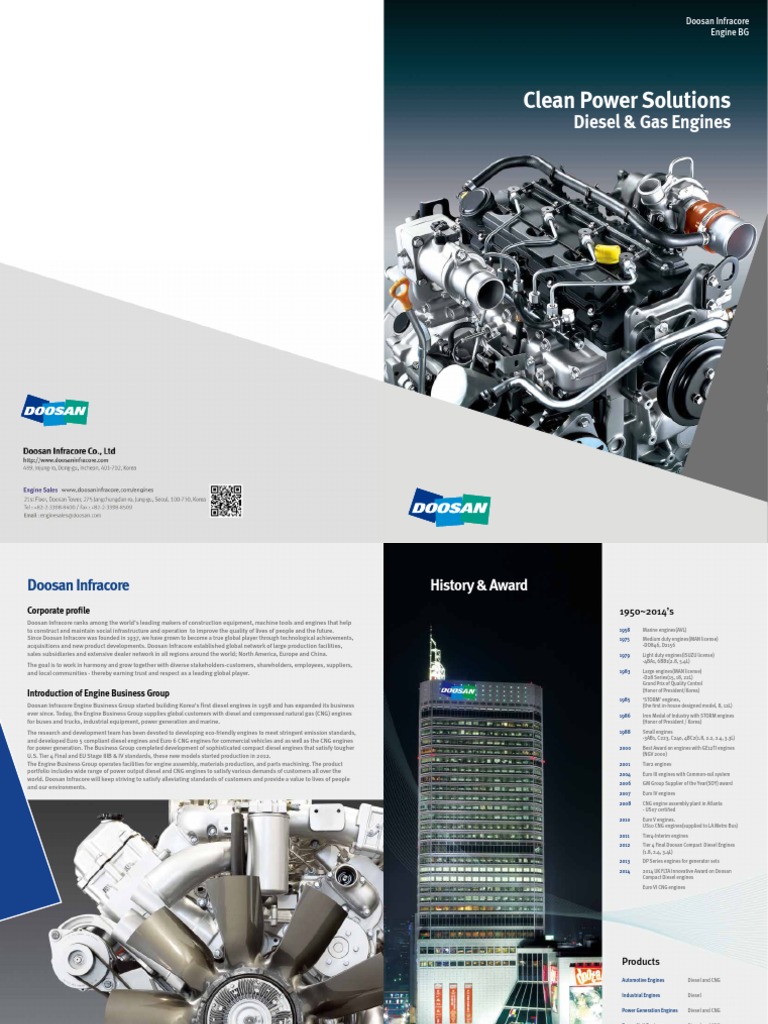 Doosan_Infracore_Engine_Line_up_Brochure (1).pdf | Internal Combustion  Engine | Diesel Engine