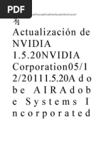 Actualización de Nvidia 1.5.20nvidia Corporation05/1 2/20111.5.20A D O Be Airadob E Systems I Ncorporated