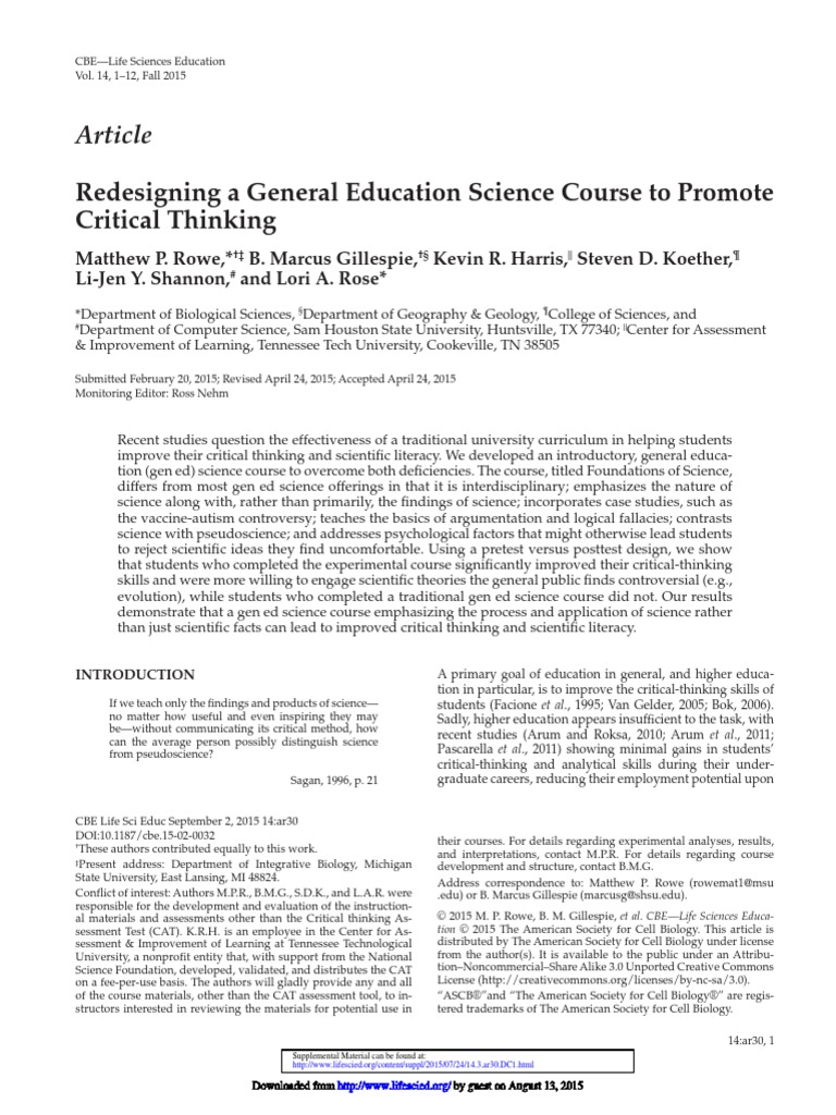 Examples of critical thinking in psychology image