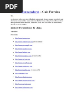 Lista de Fornecedores - Do Curso Caio Ferreira - Como importar da China