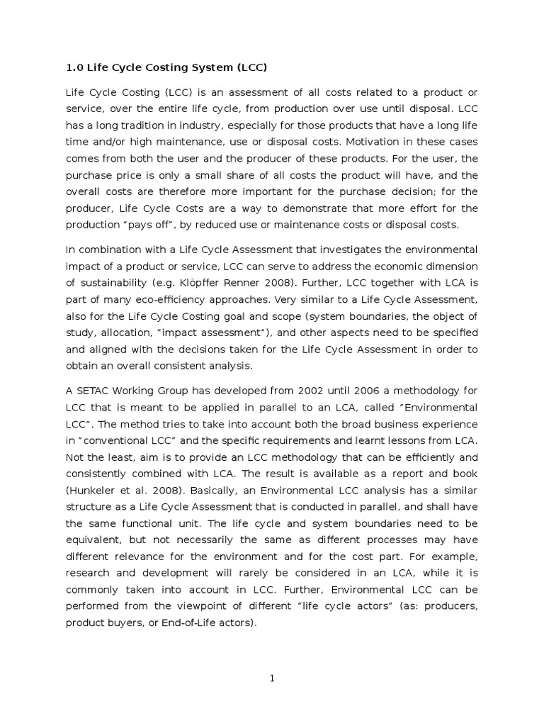 Life Cycle Costing and Kaizen Strategies | PDF | Life Cycle Assessment ...