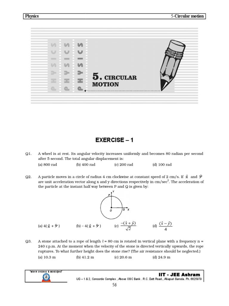 Circular Motion Problems and Solutions | PDF | Acceleration | Velocity