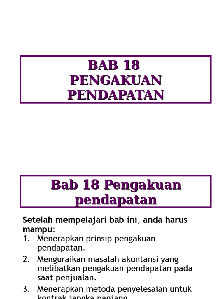 Chap18 Pengakuan Pendapatan