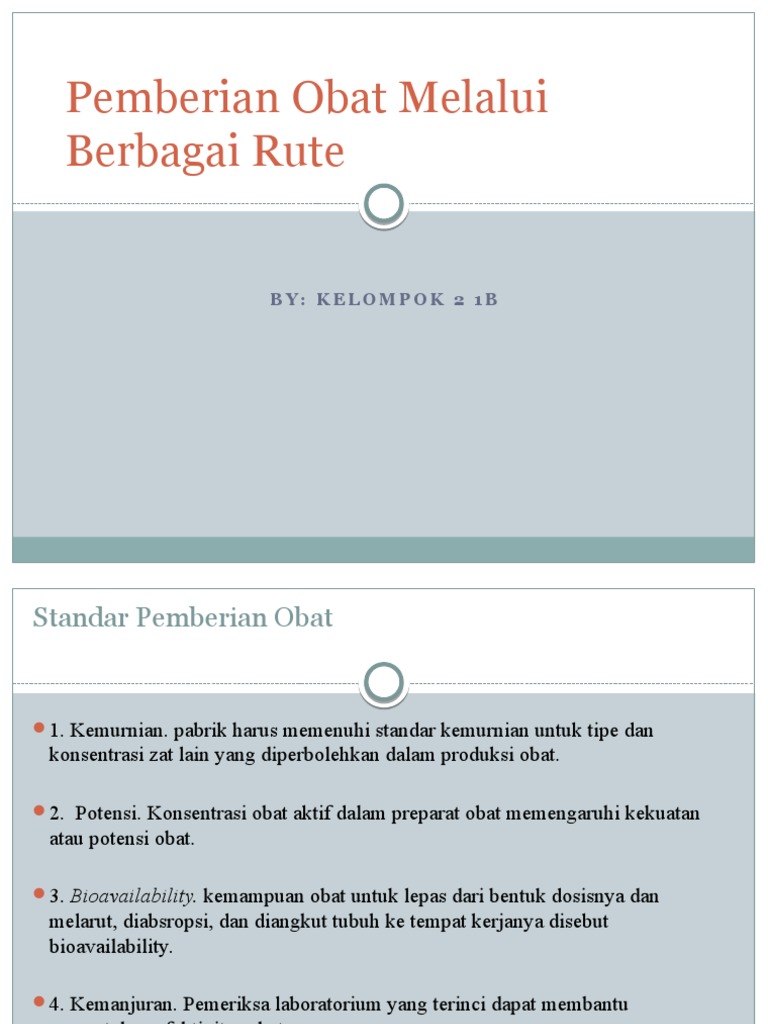Pemberian Obat Melalui Berbagai Rute | PDF
