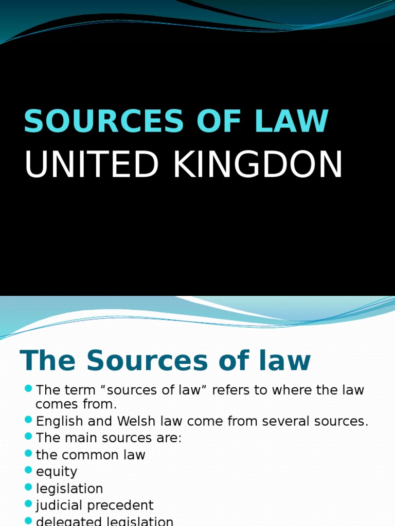 Sources of Law UK PDF Equity (Law) Precedent