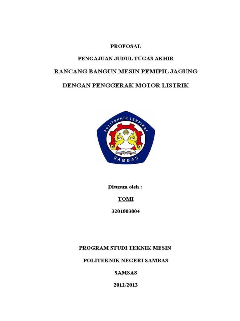 Proposal Penelitian Teknik Mesin S1