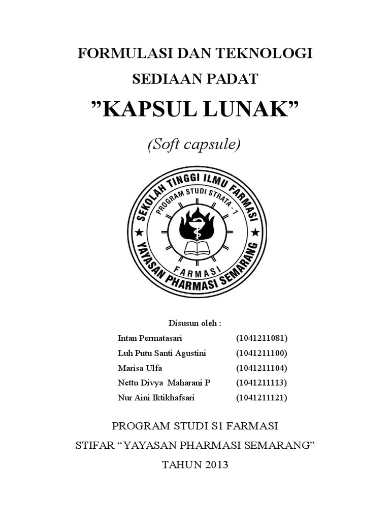Kapsul Gelatin Lunak Fts Padat Pdf