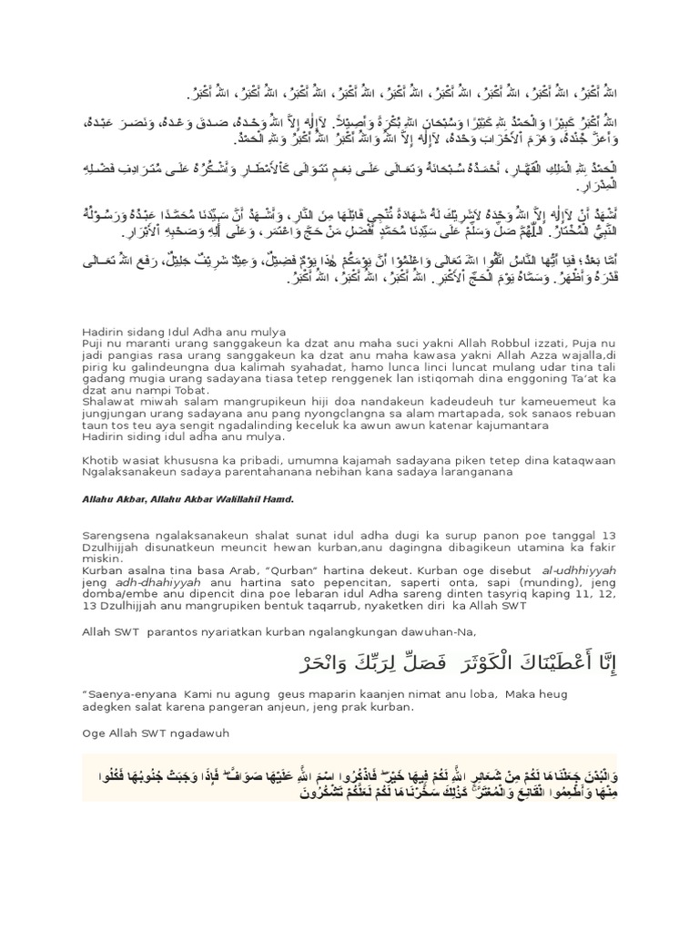 Khutbah Idul Adha 1436 H Docx